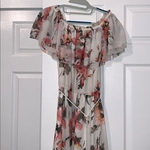 Gorgeous off shoulder flower print dress